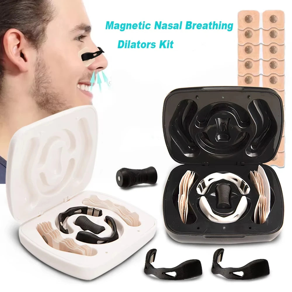 Magnetic Nasal Breathing Dilators Kit Nasal Dilator Boost Oxygen Intake Breathing Nose Strips Breathing Nose Clip Nasal Strips